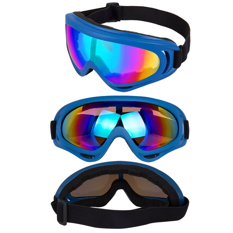 [Australia - AusPower] - LJDJ Ski Goggles, Pack of 4 - Snowboard Motorcycle Goggles Tactical Combat Military Glasses Black+white+pink+blue Frame/Colorful Lens 