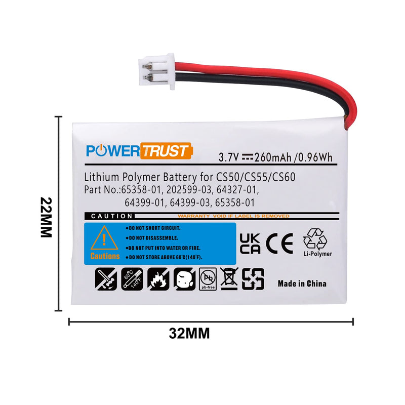 [Australia - AusPower] - PowerTrust CS50 Battery Compatible with Plantronics CS50, CS55, CS351, Plantronics C052, CS60, CS55, CS351, CS361 