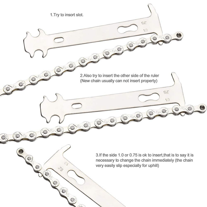 [Australia - AusPower] - A AKRAF Bike Link Plier + Chain Breaker Splitter Tool + Chain Checker + 3 Pairs Bicycle Missing Links, Bike Link Opener Closer Plier Chain Cutter Connector Wear Indicator Tool (New Version) 