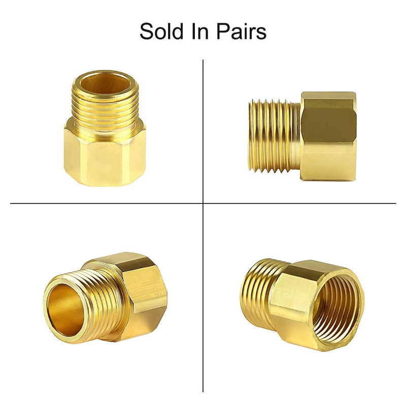 [Australia - AusPower] - KWODE 1/2” Male to 1/2” Female Faucet Adapter Lead Free Brass constructed Sold in Pairs Faucet Pipe Fitting 