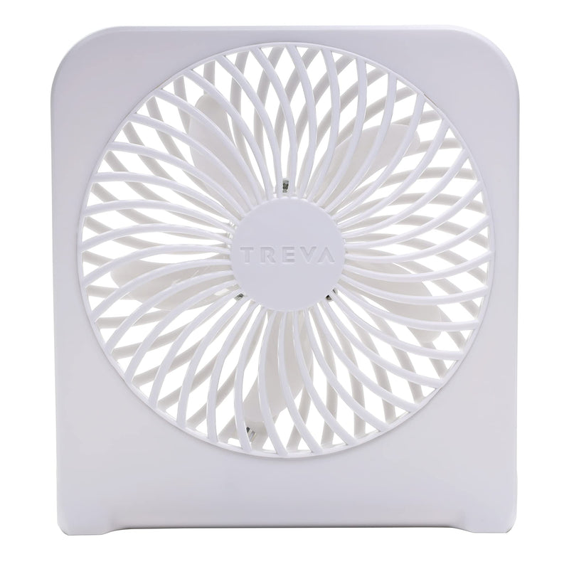 [Australia - AusPower] - Treva 5-Inch USB And Battery Powered Desk Fan, With 2 Cooling Speeds And Adjustable Tilt (White) 