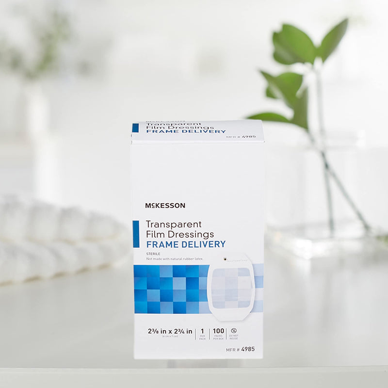 [Australia - AusPower] - McKesson Transparent Film Dressing, Sterile, Frame Delivery, 2 3/8 in x 2 3/4 in, 100 Count, 1 Pack 
