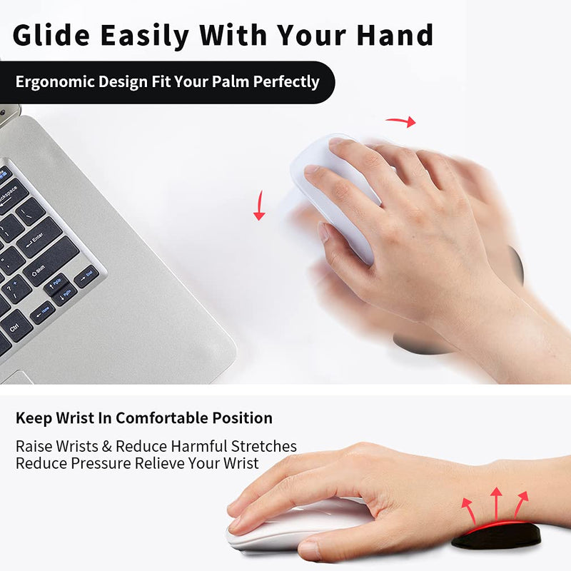 [Australia - AusPower] - Palm Rest Support Pad Mouse Wrist Rest Support for Office Computer Laptop Typing Pain Relief Black 