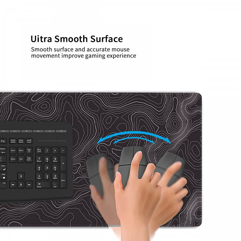 [Australia - AusPower] - Topographic Mouse Pad, Large Gaming Mouse Pad, Topographic Desk Mat, Non-Slip Computer Keyboard Mouse Pad Map Lines Contour for Home Office Gaming Work, 35.4 X15.7 in 35.4 X 15.7 In Topographic Map 