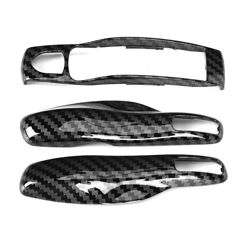 [Australia - AusPower] - Remote Key Cover Fit For Porsche Cayman/Macan/Boxster, 3Pcs/Set ABS Carbon Fiber Style Car Key Trim Cover 