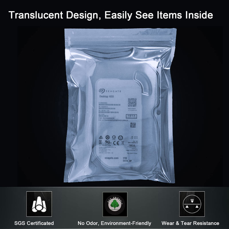 [Australia - AusPower] - Extra Large Anti Static Bags 10Pcs15.75x17.72in Resealable Antistatic Shielding ESD Bags with 10Pcs Stickers 10pcs-15.75x17.72in 