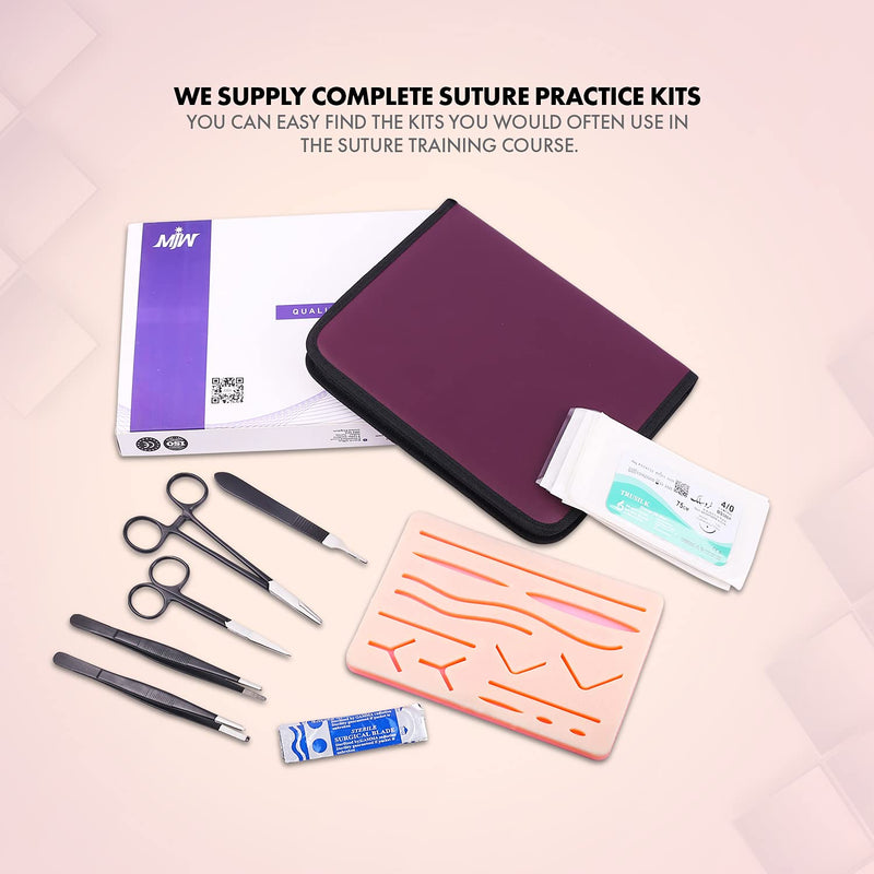 [Australia - AusPower] - Suture Practice Kit for Medical Student, Complete Suture Practice Kit, Suture Training Include Upgrade Suture Pad with 3 Layers and 14 Wounds with Silicone Suture Pad and Suture Tool kit, 