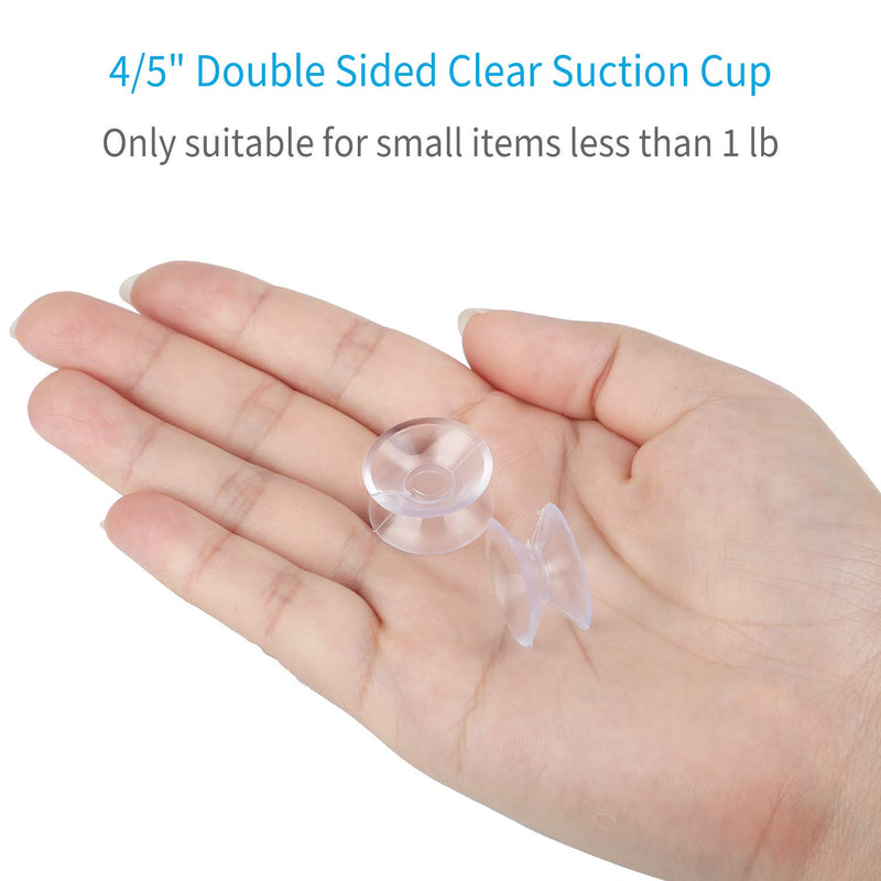 [Australia - AusPower] - Pawfly 20 Pack Double Sided Suction Cups 4/5 Inch Clear PVC Plastic Sucker for Glass Table Mirror 