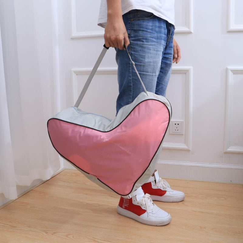 [Australia - AusPower] - LIOOBO Unisex Ice Skate Bag Mesh Cloth Tote Bag Skating Triangle Shoulder Bag for Roller Skates Inline Skates Pink 