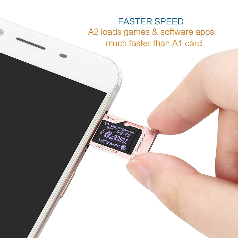 [Australia - AusPower] - Amplim Micro SD Card 256GB, New 2021 MicroSD Memory Plus Adapter, Extreme High Speed 170MB/S A2 MicroSDXC U3 Class 10 V30 UHS-I for Nintendo-Switch, GoPro Hero, Surface, Phone, Camera Cam, Tablet 256GB A2 