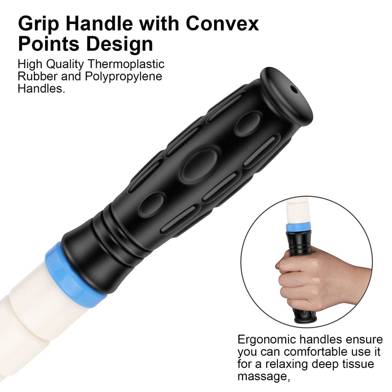 [Australia - AusPower] - Premium Muscle Roller The Ultimate Massage Roller Stick 17 Inches Recommended by Physical Therapists Promotes Recovery Fast Relief for Cramps Soreness Tight Muscles-White 
