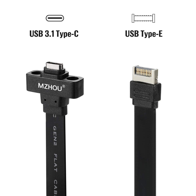 [Australia - AusPower] - MZHOU USB 3.1 Type C Front Panel Header Extension Cable 57 cm, USB 3.1 Type E to USB 3.1 Type C Cable,Gen 2 10 Gbps Internal Adapter Cable,with Mount Screw (22.5 in) 22.5 in 