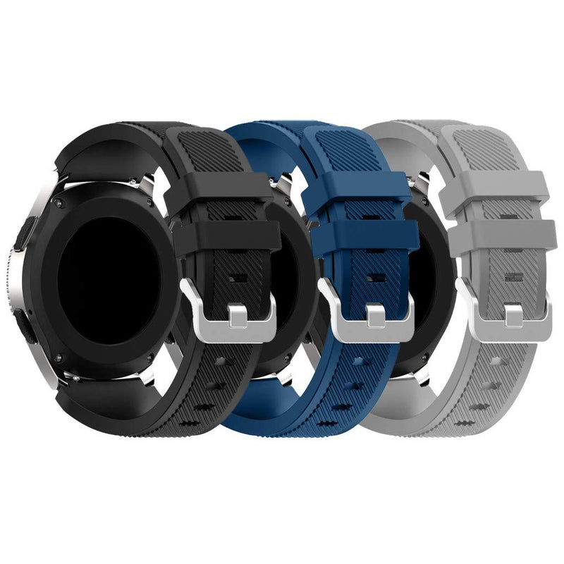 [Australia - AusPower] - MIMEI Band for Samsung Galaxy Watch 46mm/ Gear S3 Frontier/Classic Watch, 22mm Silicone Sport Quick Release Replacement Strap Work for Moto 360 2nd Gen 46mm/Pebble Time Steel Smart Watch (BBG, 3 Pack) BBG 