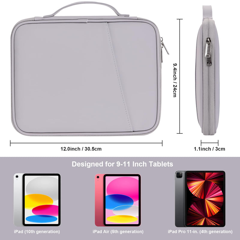 [Australia - AusPower] - iPad Pro 11 Inch Sleeve Case, 9-11 Inch Padded Protective Tablet Pouch Bag for iPad Pro 11 (2022-2018), iPad 10.9 (10th Gen), iPad Air (5/4th Gen), Galaxy Tab A8/A7/S8/S7 (PU-Gray11) PU-Gray11 