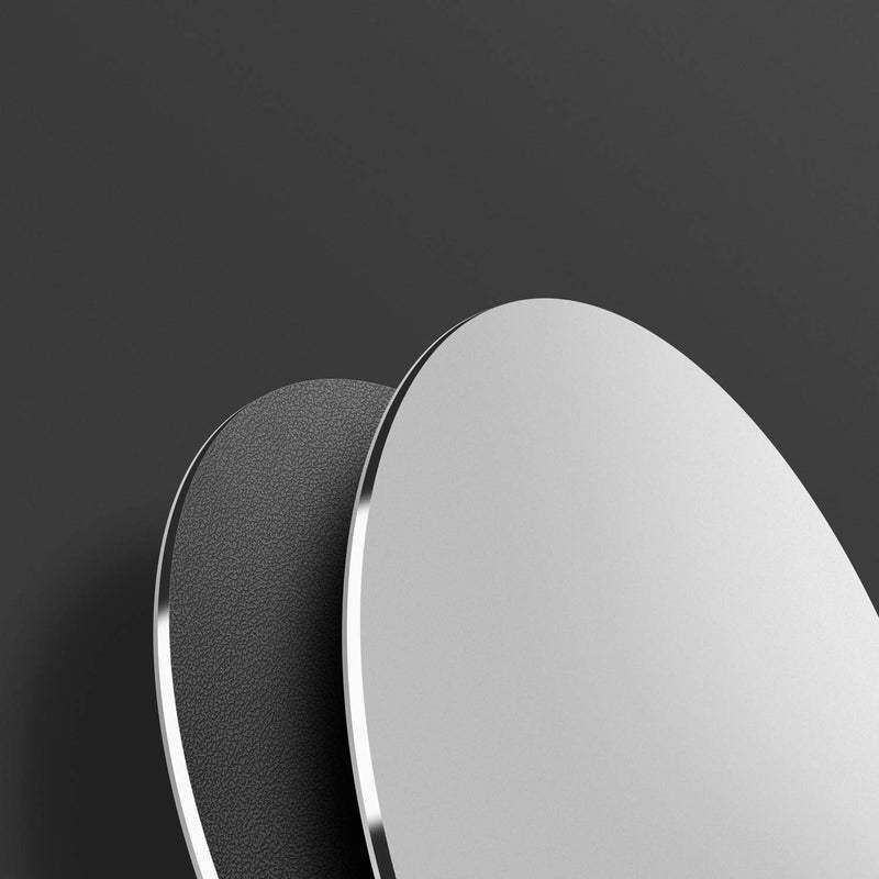 [Australia - AusPower] - DSKKWS Metal Aluminum Mouse Pad, Office Thin Hard Mouse Mat Leather Surface Double Side Precision Silver and Black Mouse Pads for Fast and Accurate Control(Round) Silver Round 