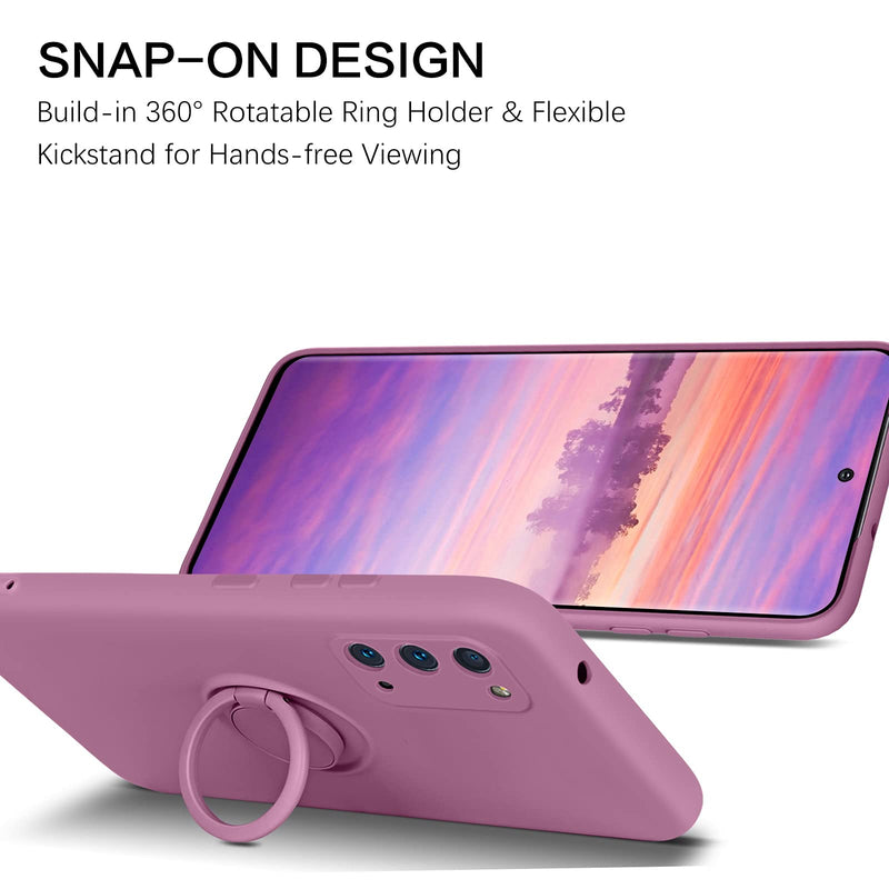 [Australia - AusPower] - BENTOBEN Galaxy S20 Case, Phone Case Samsung S20 5G 2020, Slim Silicone 360° Ring Holder Kickstand Support Car Mount Soft Rubber Hybrid Hard Protection Shockproof Bumper Girl Women Cover, Deep Purple V152-Deep Purple 