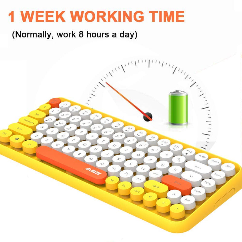 [Australia - AusPower] - FELiCON Wireless Bluetooth Keyboard Mini Portable 84-Key Keyboard Compatible with Android, Windows, PC, Tablet-Dark, Perfer for Home and Office Keyboards Yellow 