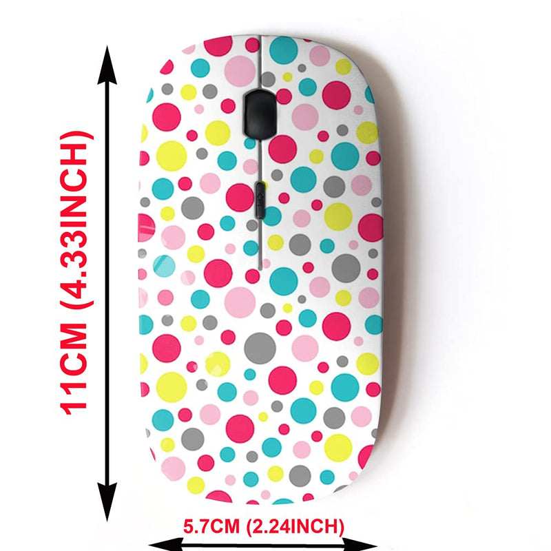 [Australia - AusPower] - 2.4G Wireless Mouse with Cute Pattern Design for All Laptops and Desktops with Nano Receiver - Polka dot 