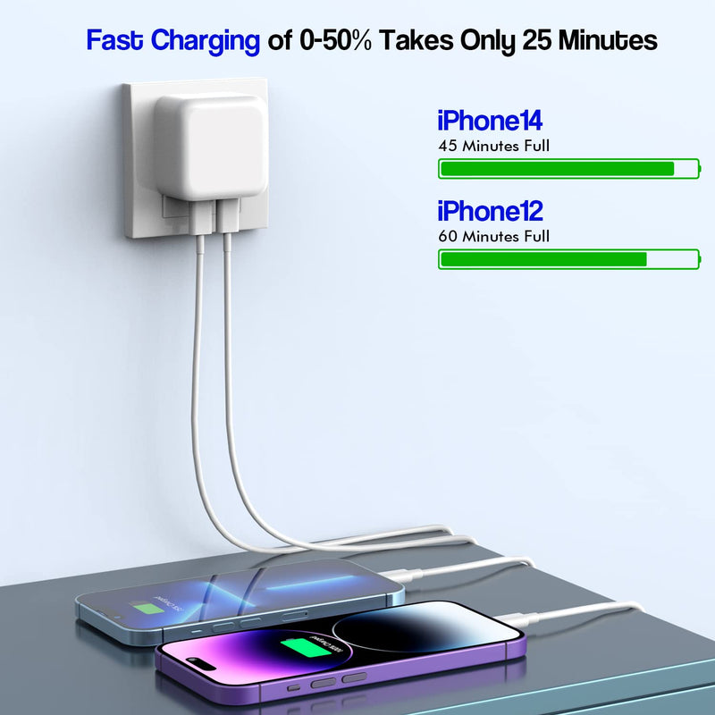 [Australia - AusPower] - 10FT iPhone Charger Fast Charging,40W USB C Fast Charger iPhone[Apple MFI Certified]2Pack 10foot TypeC to Lightning Cable Dual Port Apple Fast Charger Power Adapter for iPhone14/13/12/11/XS/XR/SE/iPad 