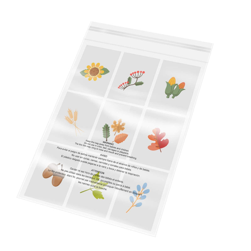 [Australia - AusPower] - 100 Count - 8" x 10", Self Seal 1.6 Mil Clear Plastic Poly Bags with Suffocation Warning for Clothing, T-Shirt, Brochure, Prints, Handicraft Gift-Resealable Adhesive 8" x 10" Resealable Glue 