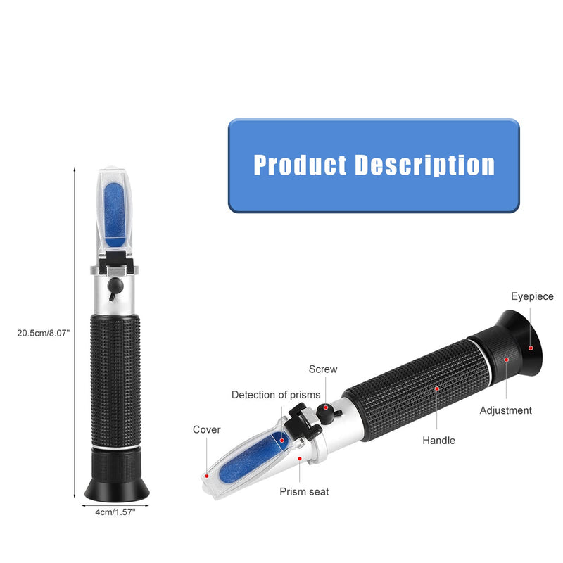 [Australia - AusPower] - Alcohol Refractometer, Professional Handheld Alcohol 0-80% Test Refractometer, Wine Tester Meter Measure Instrument for Testing Distilled Beverage, Rice Wine and Wine 