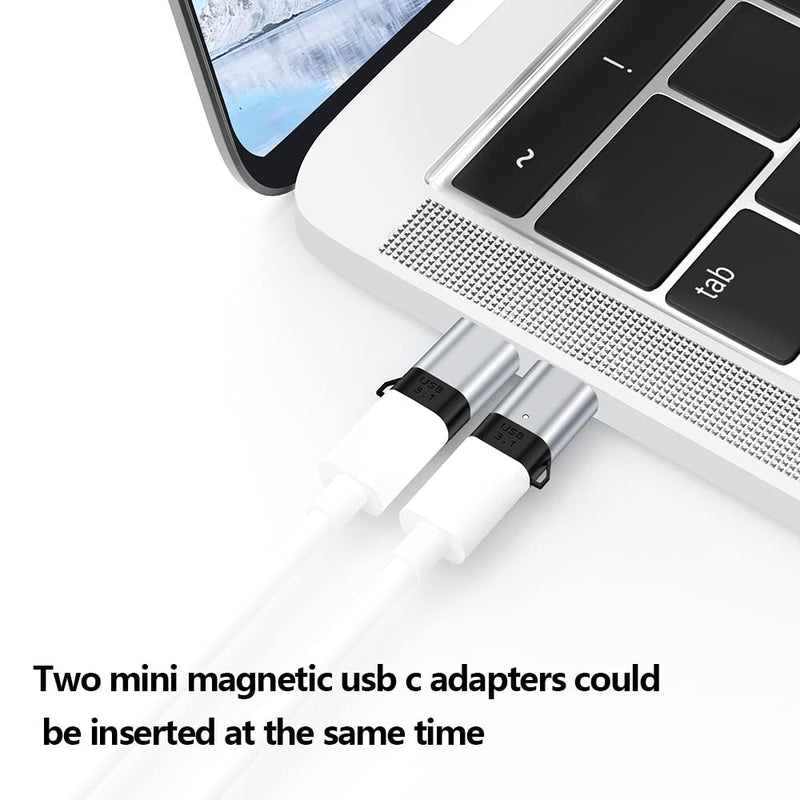 [Australia - AusPower] - Magnetic USB C Adapter Straight 24 Pin Mini Magnetic USB C Adapter Connector 2 Pack 100W PD Fast Charge 20Gbs Data Transfer USB3.1 magnetic usb c adapter straight 2 