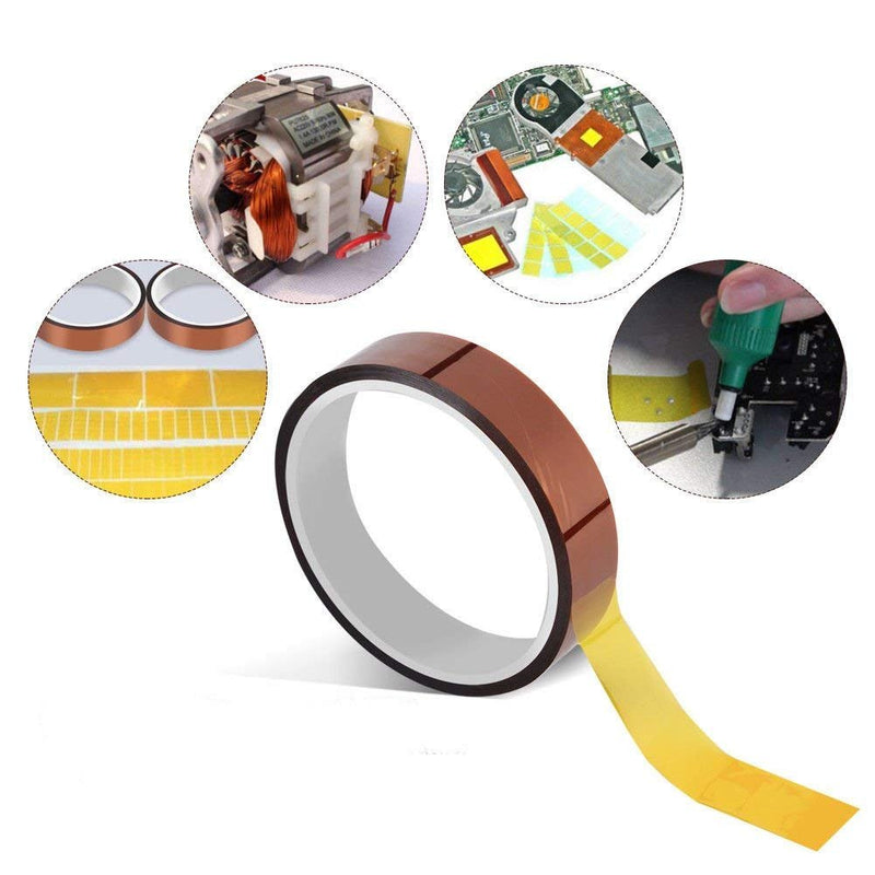 [Australia - AusPower] - High Temperature Heat Resistant Tape PI Film Insulation Tape Sublimation Dye Mug Electronic Polyimide Tape (3/8" Wide 10mm X 100 Ft 2 Roll) 