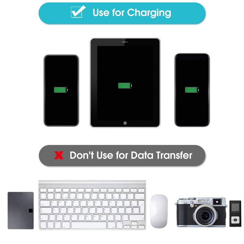 [Australia - AusPower] - USB2.0 Hub 2-Port, Portable 2-Port USB Hub USB Twin Adapter Male to Dual USB Female Adapter for Laptops Desktops, Only Use for Charging(Black) Black 