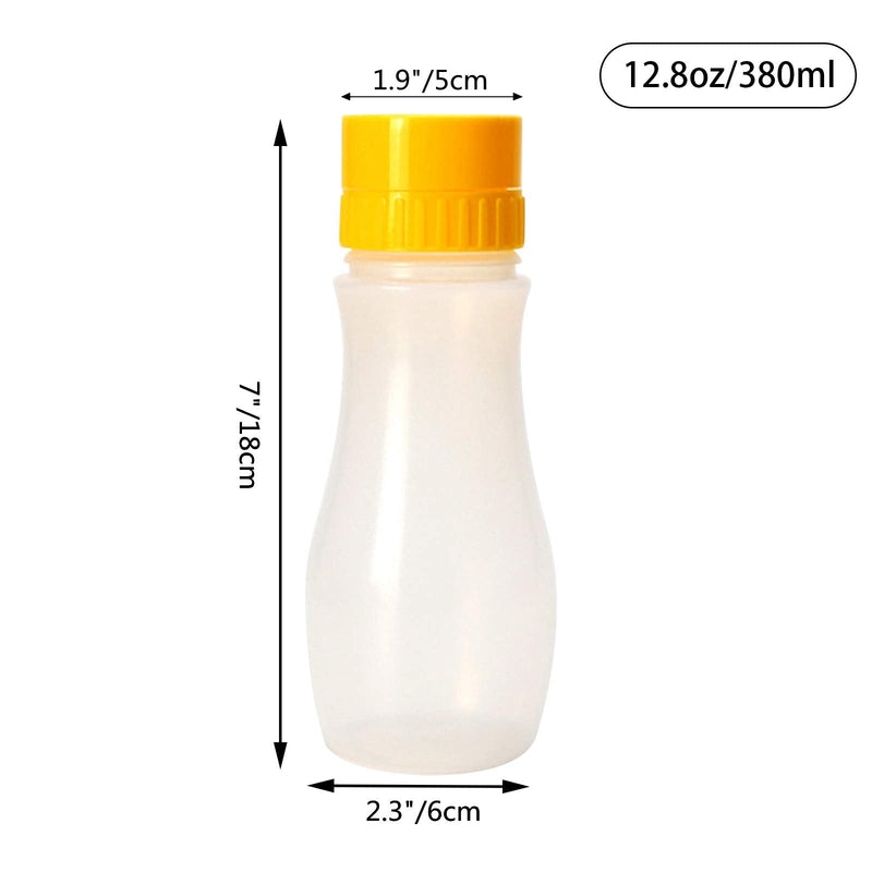 [Australia - AusPower] - 3 Pcs 5-hole Sauce Squeeze Bottle,12.8oz/380ml Plastic Condiment Squeeze Bottle for Ketchup Jam Mayonnaise BBQ Sauce,Yellow 