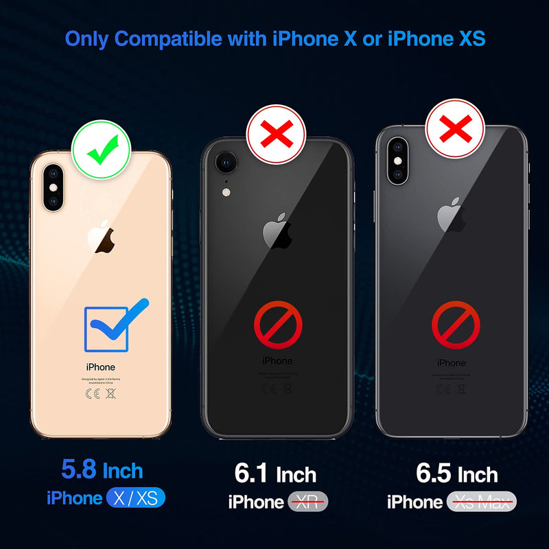 [Australia - AusPower] - Battery Case for iPhone X XS 10, 4100mAh Slim Charging Case Protective Rechargeable Charger Case Compatible with iPhone X XS 10 (5.8 inch) - Black [New Version] 