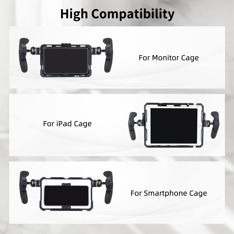 [Australia - AusPower] - Nitze Side Handle Kit with ARRI Rosette, Left Side Handle, Right Side Handle for Smartphone Cage, iPad Cage and Monitor Cage - PA32A 