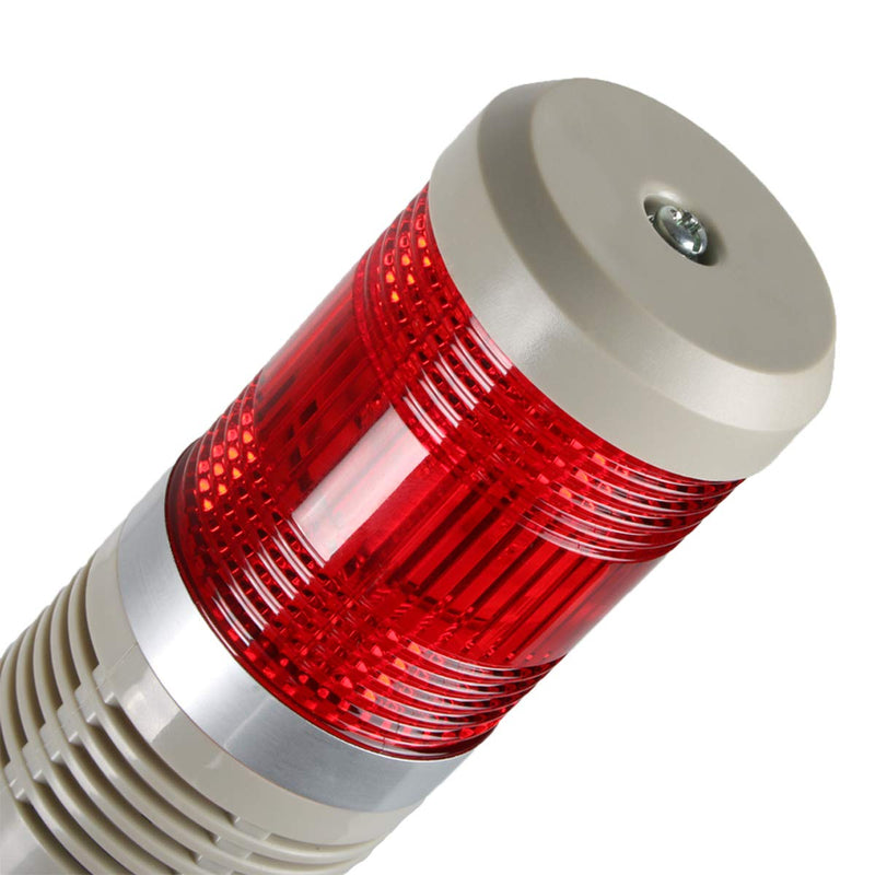 [Australia - AusPower] - LUBAN Industrial Signal Light Tower, Column LED Alarm Tower Lamp Light Flash Indicator, 1-Layer Stack LED Warning Light with Buzzer for Safety (110V/Steady ON Light) 110V without Buzzer 