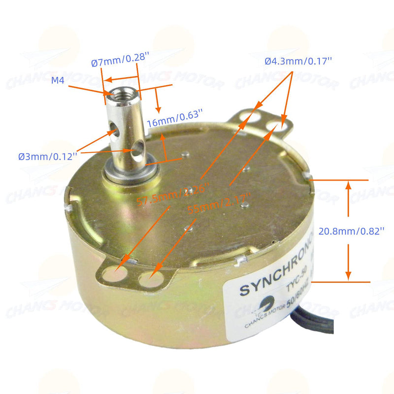 [Australia - AusPower] - TYC-50 Small Synchronous Motor AC 110V 2.5/3RPM 4W 50/60HZ CW/CCW Electric Gear Motor Cup Turners for Tumblers 2.5-3RPM CW/CCW 