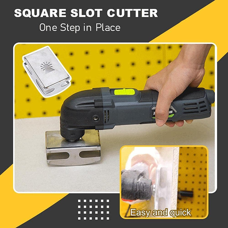 [Australia - AusPower] - Slot Cutter 2021 Square Rectangle Milling Cutter Carving One Step in Place Stainless Steel Square Slot Cutter Stainless Quickly for Plastic Metal or Low-Voltage Electrical Boxes mounting Compatible Square+rectangle 