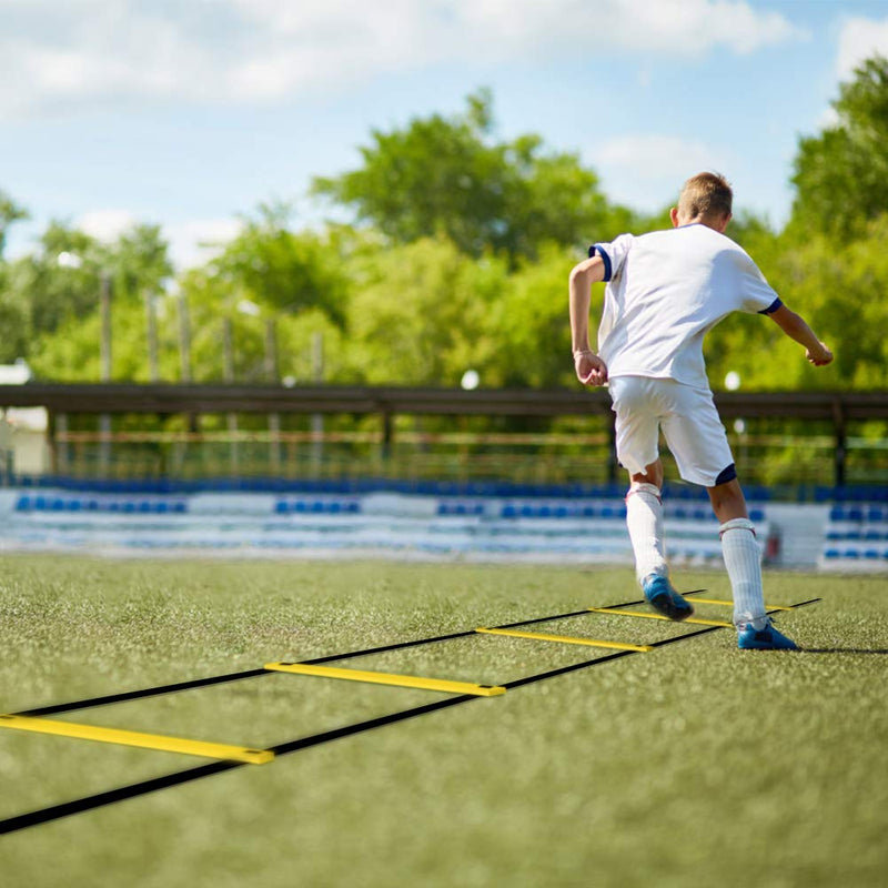 [Australia - AusPower] - GHB Pro Agility Ladder Agility Training Ladder Speed 12 Rung 20ft with Carrying Bag Yellow 