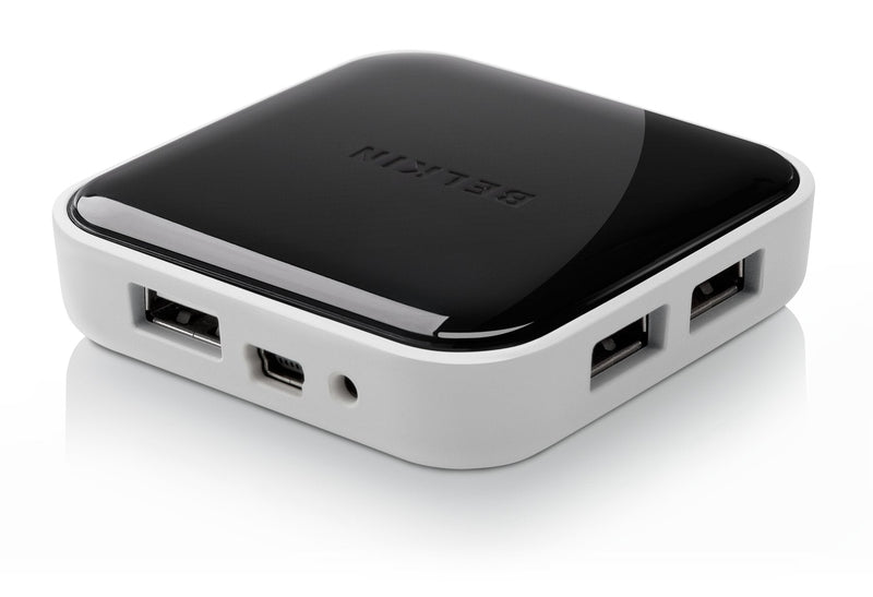 [Australia - AusPower] - Belkin 7-Port Plug-and-Play Powered Desktop Hub with USB-A Ports 7-Port Desktop Black and White 