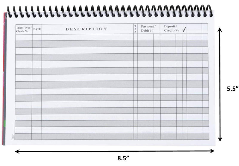 [Australia - AusPower] - Superior RegisterCheck and Debit Card Register, Simple Account Tracker & Financial Ledger - Wide Edition (1 Pack – Black) 1-Pack 