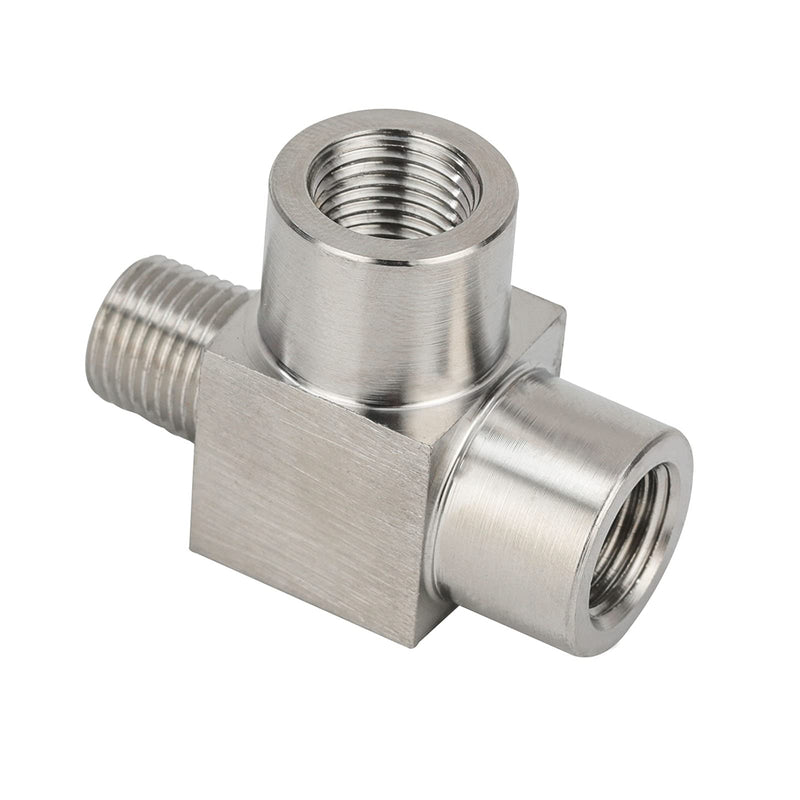 [Australia - AusPower] - Metalwork 304 Stainless Steel Pipe Fitting, Street Tee, Male Run Tee, 1/2" NPT Male x 1/2" NPT Female x 1/2" NPT Female, 1 Pc 