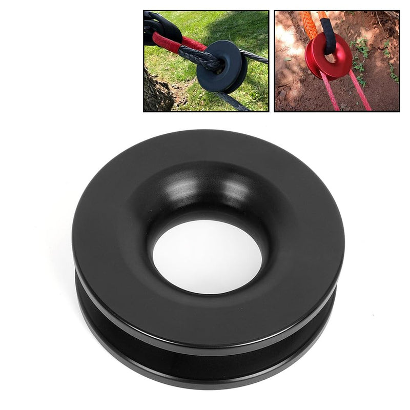 [Australia - AusPower] - BARTOO Winch Snatch Recovery Ring Aluminum 41000lb Snatch Block Ring Snatch-Ring Snatch Pulley for Soft Shackle ATV UTVï¼ˆBlackï¼‰ Black 