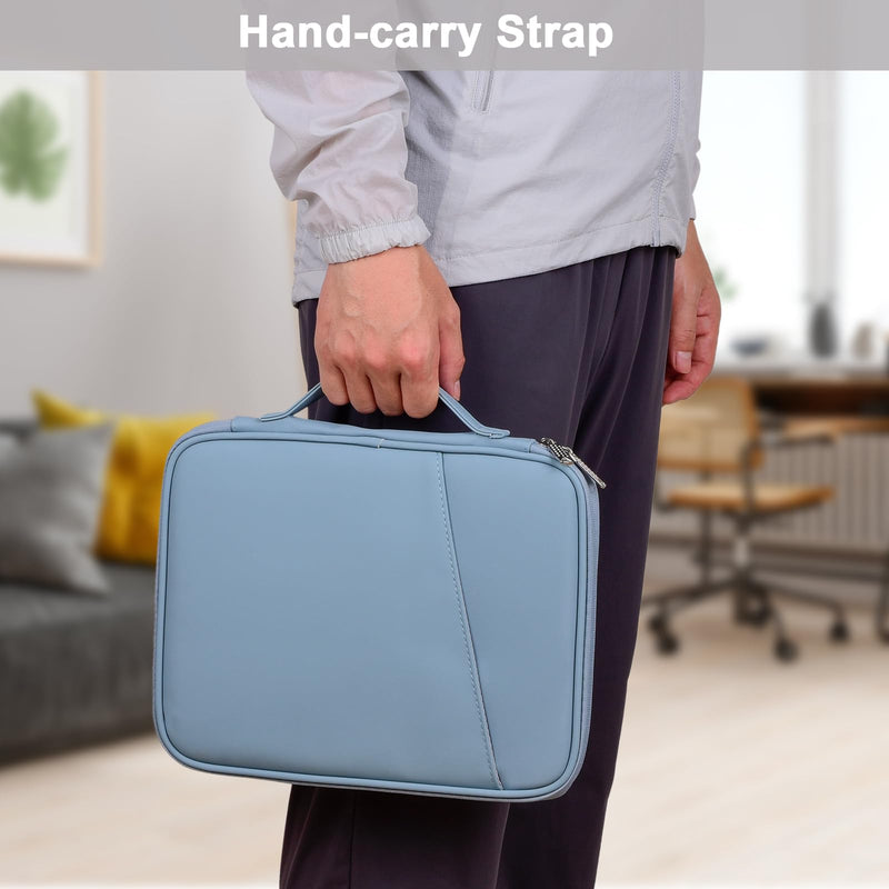 [Australia - AusPower] - iPad Pro 12.9 Sleeve Case, Padded Protective Accessories Bag for Pad Pro 12.9 M2/M1/2018-2020, Surface Pro 9/8/X/7/6, 12.4” Galaxy Tab S8/S7+ (PU-Misty Blue12.9) PU-Misty Blue12.9 