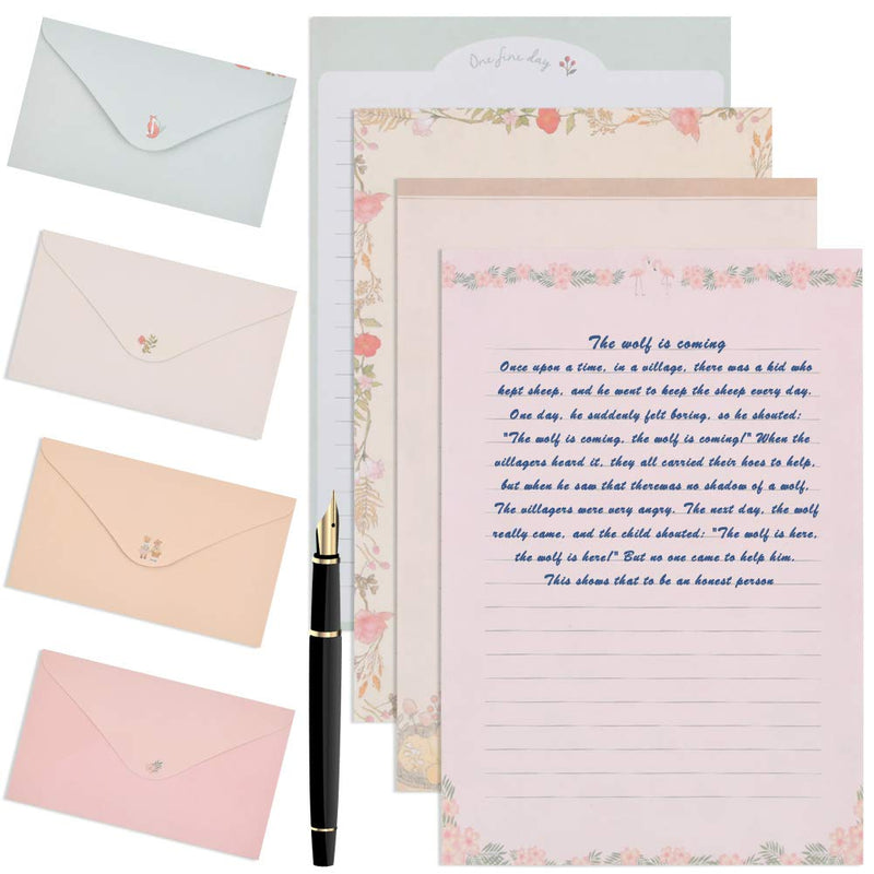 [Australia - AusPower] - Stationery Letter Paper and Envelopes Set, 60 Sheets Cute Letter Writing Paper & 30 Lovely Envelopes, 10 Different Flora and Fauna Printed Design, Double-sided Printing, A5 Size 