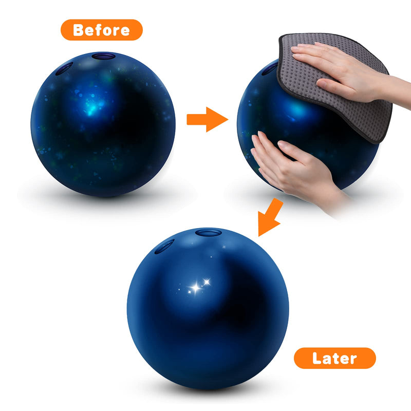 [Australia - AusPower] - Zhanmai Bowling Ball Polisher and 2 Pieces Shammy Bowling Towel 10 x 8 Inches, Bowling Ball Cleaner See Saw Bowling Towel Black Microfiber Bowling Polisher Easy Grip Bowling Rag Bowling Accessories 