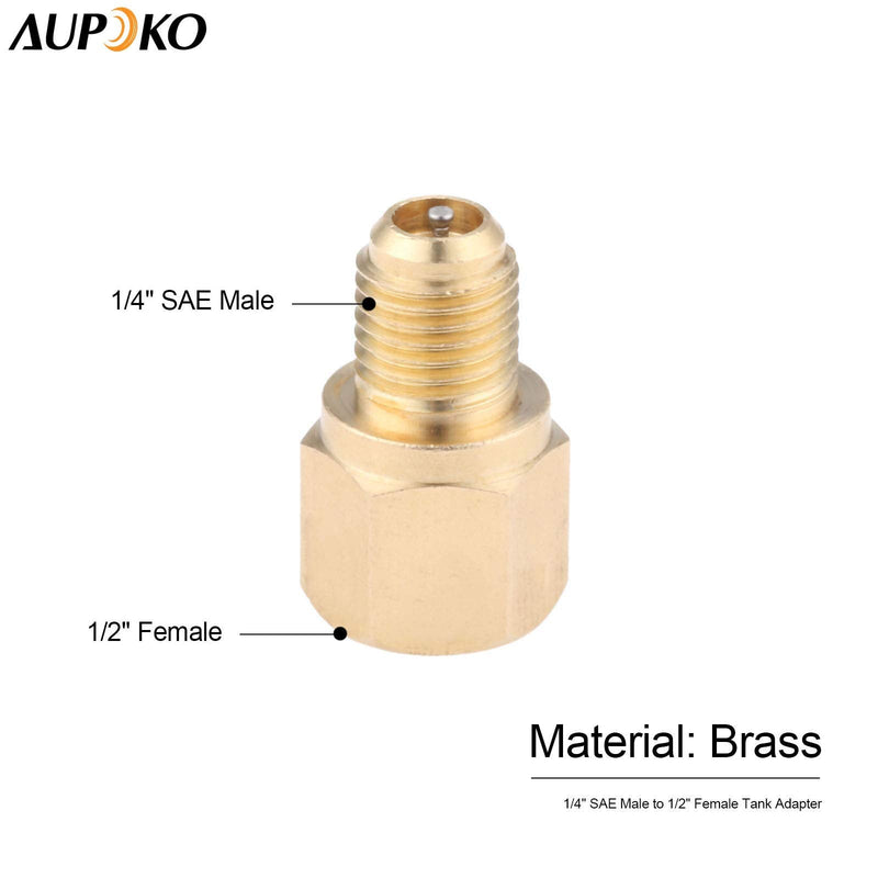 [Australia - AusPower] - R12 to R134A Conversion Quick Connect Coupler Kit, High/Low Side 90 Degree Angle Quick Coupler Manifold Gauge Set with R134A 1/2" Female x 1/4" SAE Male Tank Adapter 