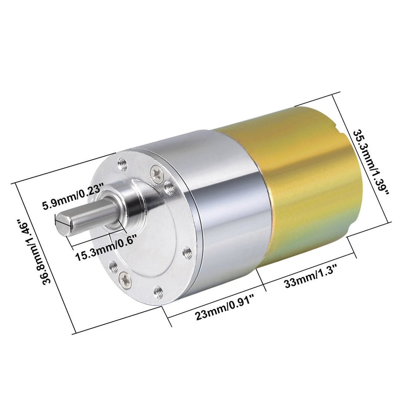 [Australia - AusPower] - uxcell 24V DC 400 RPM Gear Motor High Torque Electric Reduction Gearbox Eccentric Output Shaft 