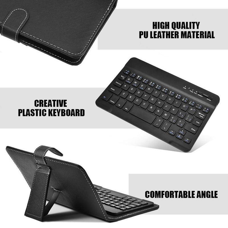 [Australia - AusPower] - Wireless Bluetooth Keyboard for Phone, Mini Portable Bluetooth Keyboard with A Protective Case Foldable Keyboard for Width of 6 9.5cm Bluetooth Cell Phone(Black) 