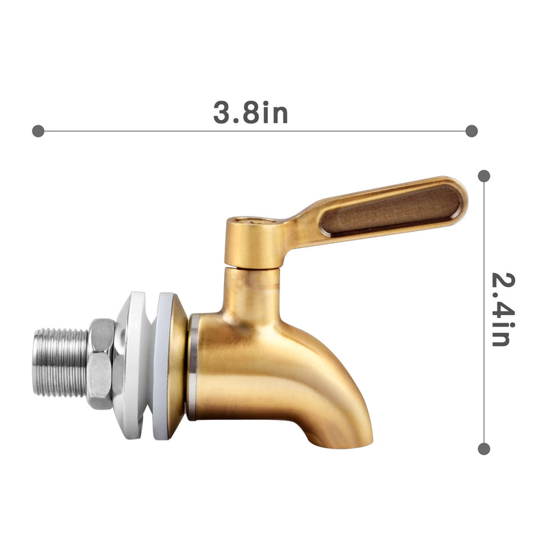 [Australia - AusPower] - TAEFAR 2 pcs Replacement Spigot, Stainless Steel Replacement Spigot for Drink Dispenser, Water Dispenser Faucet, Gold 