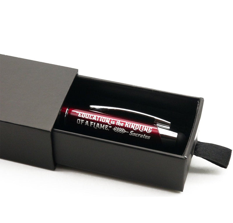 [Australia - AusPower] - Inkstone Teacher Gift Pen with Flashlight and Stylus Tip Engraved with Inspirational Socrates Quote -"Education is the Kindling of a Flame" 