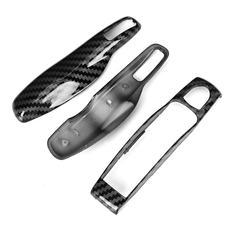 [Australia - AusPower] - Remote Key Cover Fit For Porsche Cayman/Macan/Boxster, 3Pcs/Set ABS Carbon Fiber Style Car Key Trim Cover 