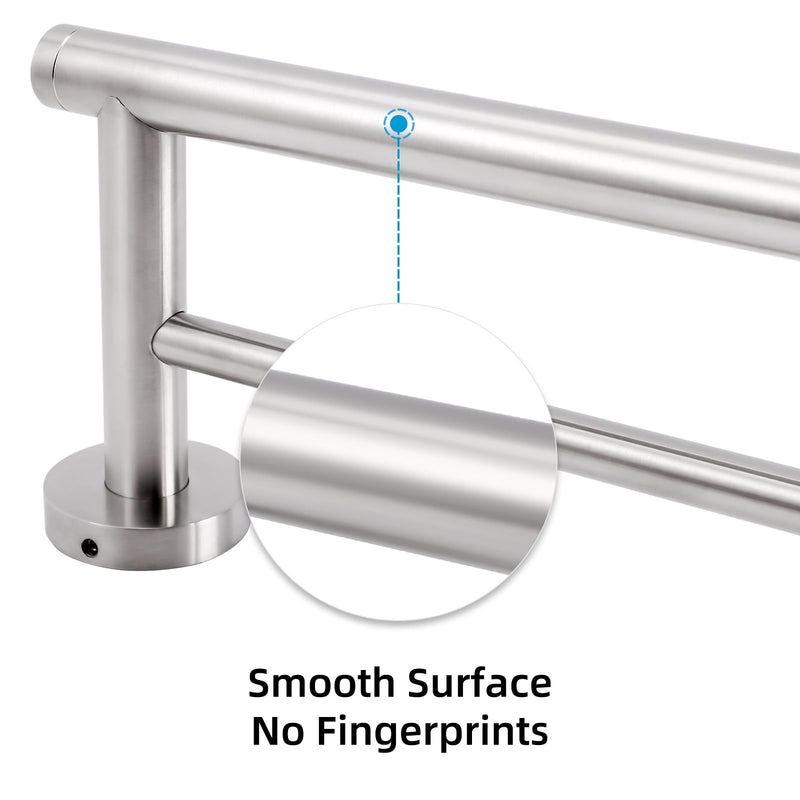 [Australia - AusPower] - loyalKBS Towel Bar for Bathroom Brushed Towel Racks 24 Inch 304 Stainless Steel Double Bars Towel Holder Wall Mounted 