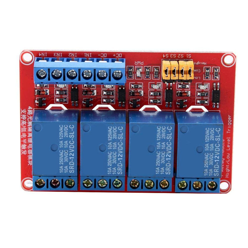 [Australia - AusPower] - 4 Channel 12V Relay Module Control Board with Optocoupler High and Low Level Trigger for PLC Automation Equipment Control 